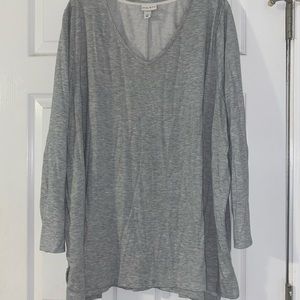 Tunic style long sleeve grey top